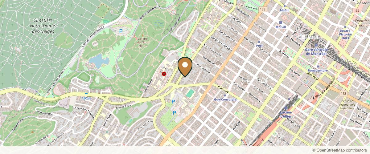 Map showing Dr. Rafael Galli - Plastic and Cosmetic Surgeon | Chirurgien plastique & esthétique in Montreal, Quebec