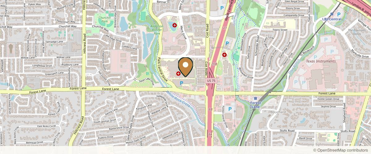 Map showing Dr. Raja Mohan Plastic Surgery in Dallas, Texas