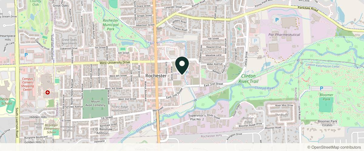 Map showing Dr. Richard Hainer, MD in Rochester, Michigan