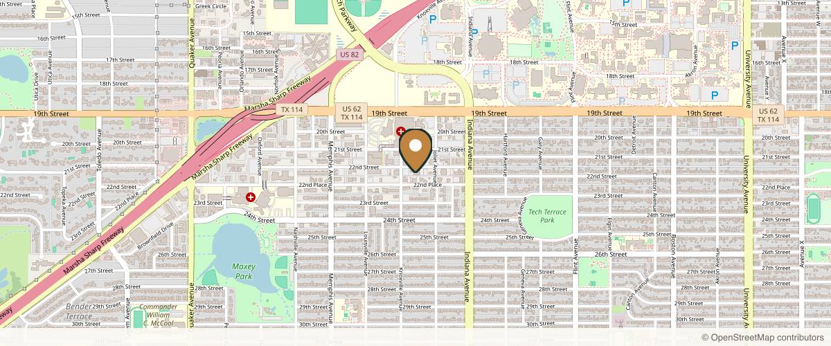 Map showing Dr. Richard Rosen in Lubbock, Texas