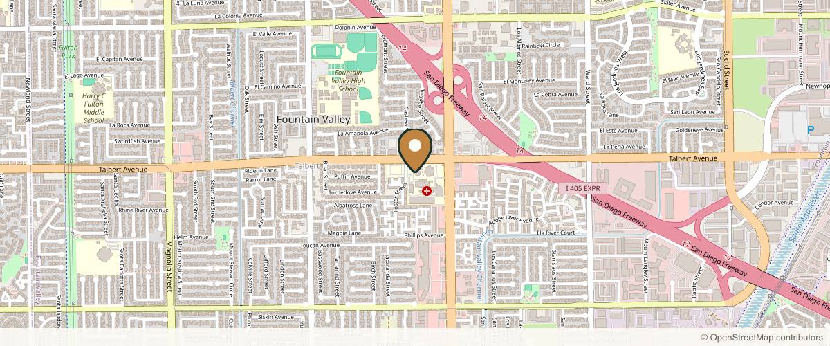 Map showing Dr. Richland - Top Ranked Plastic Surgeon in Huntington Beach, California