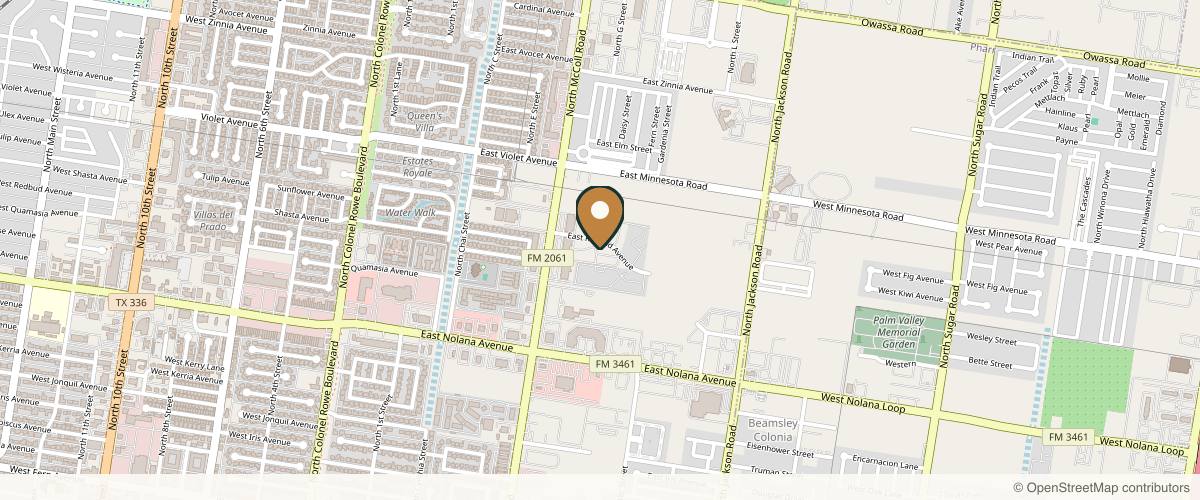 Map showing Dr Rios Women's Health in McAllen, Texas
