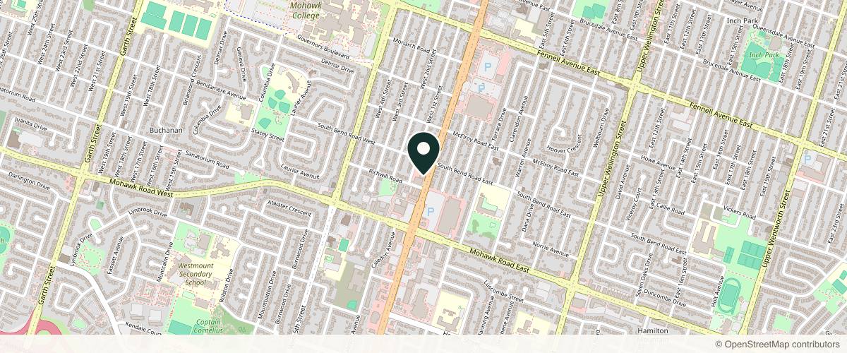 Map showing Dr. Ronen Avram in Hamilton, Ontario