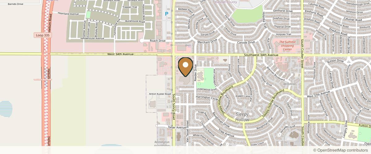 Map showing Dr Rouzbeh Kordestani Plastic Surgery in Amarillo, Texas