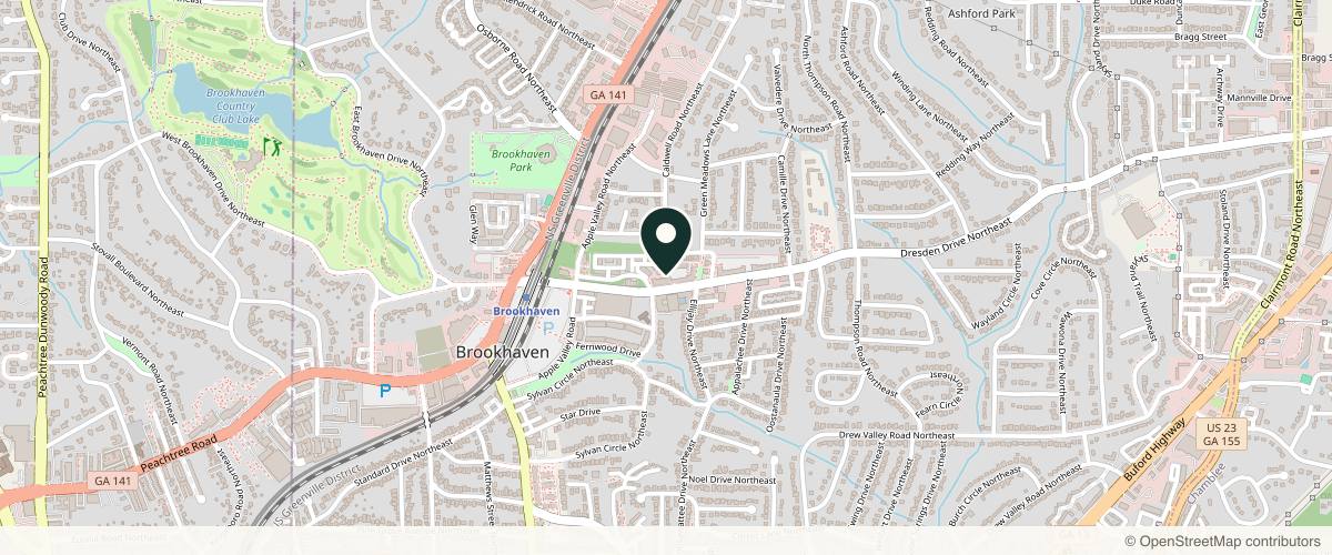Map showing Dr. Sabine Lovell - Lovell Plastic Surgery in Atlanta, Georgia