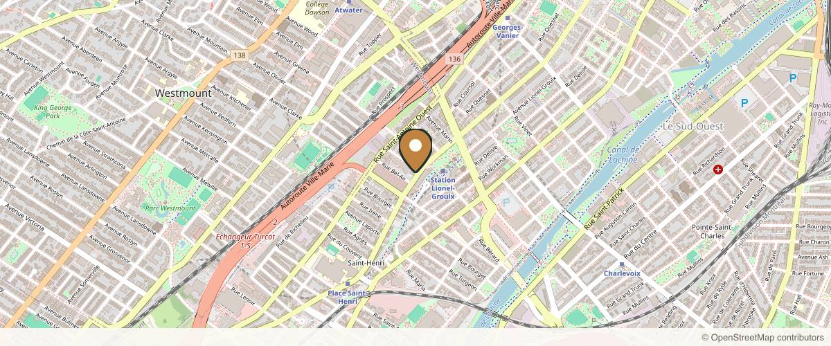 Map showing Dr. Sami Moubayed | Rhinoplastie Montréal in Montreal, Quebec