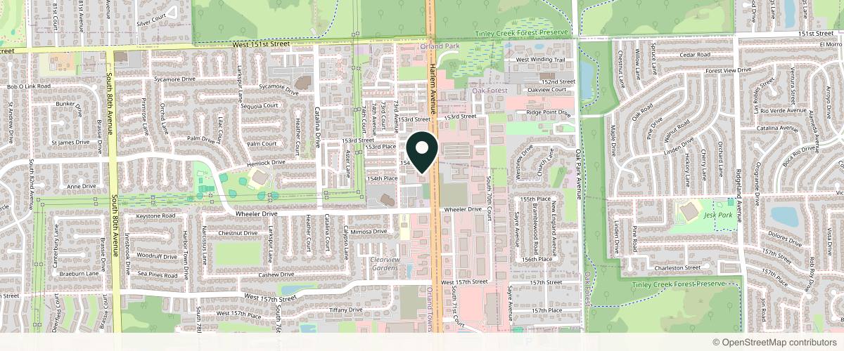 Map showing Dr. Samir R Shah M.D. in Orland Park, Illinois