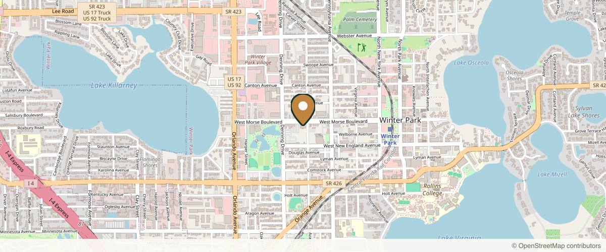 Map showing Dr. Scott Rotatori in Winter Park, Florida