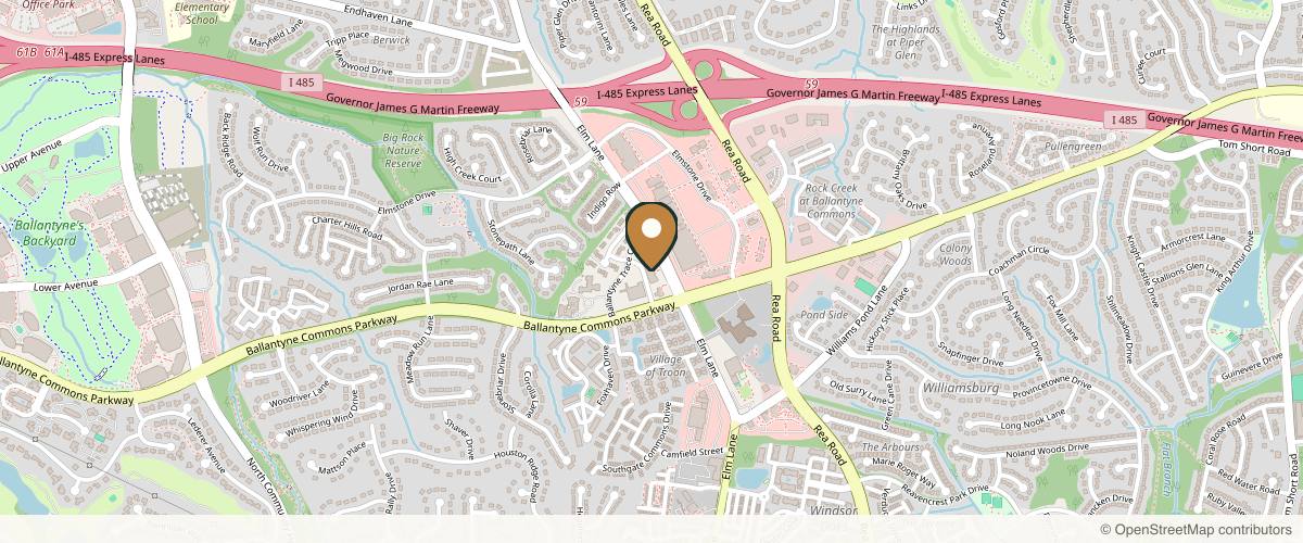 Map showing Dr. Sean Freeman - Facial Plastic Surgeon in Charlotte, North Carolina