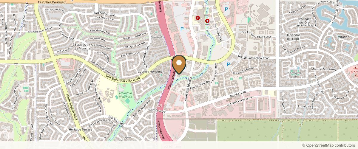 Map showing Dr. Shaun Parson Plastic Surgery and Skin Center in Phoenix, Arizona