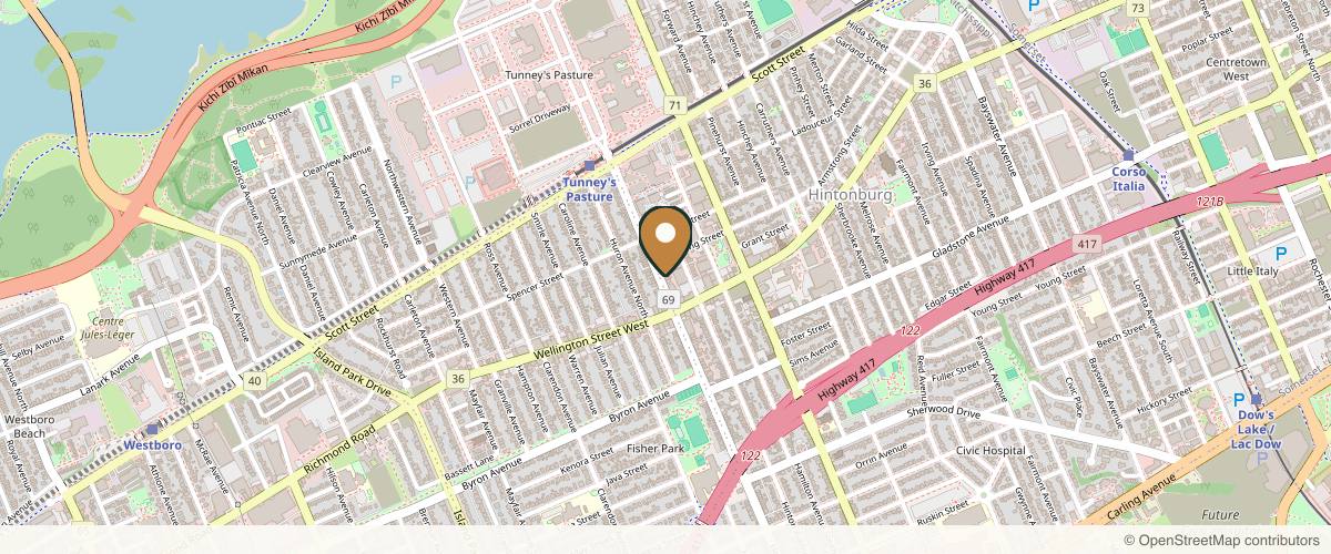 Map showing Dr. Simon Chan, Plastic Surgery in Ottawa, Ontario