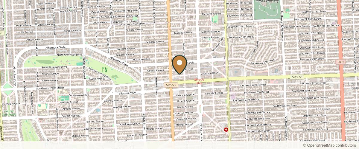 Map showing Dr. Sophie - Plastic Surgery Boutique - Dr. Anne-Sophie Lessard in Coral Gables, Florida