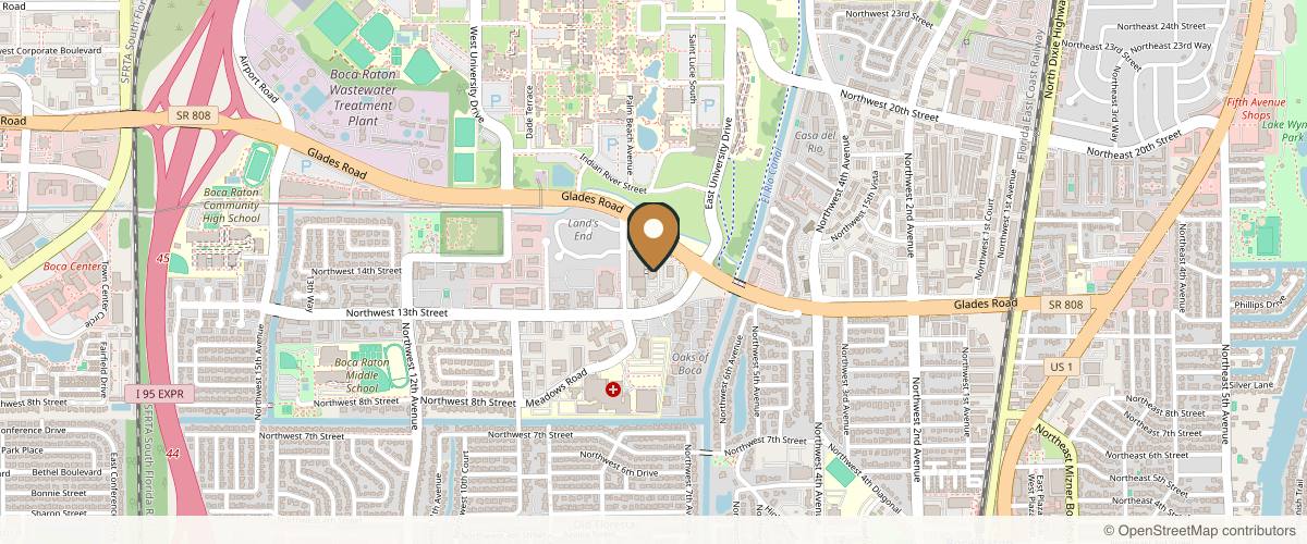 Map showing Dr. Steven Fagien, MD in Boca Raton, Florida