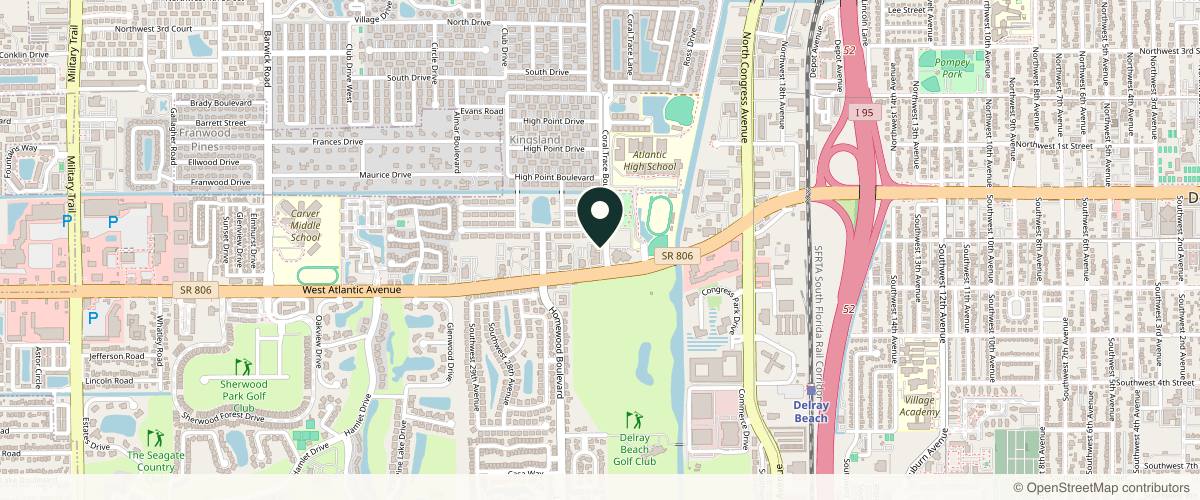 Map showing Dr Strasswimmer at Dermatology Associates of the Palm Beaches in Delray Beach, Florida