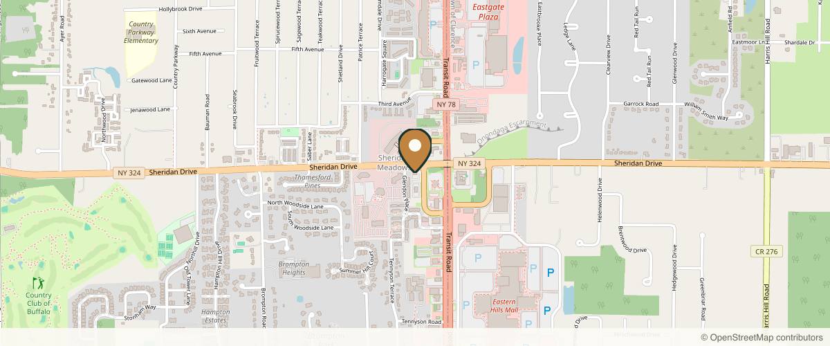 Map showing Dr. Todd Koch - Plastic Surgeon in Buffalo, New York
