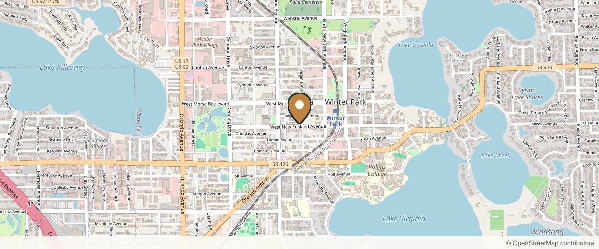 Map showing Dr. Tom Trevisani, M.D. in Winter Park, Florida