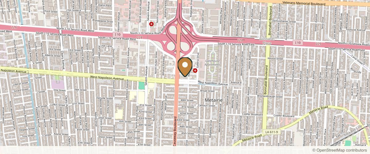Map showing Dr. Trey Sands, SANDS Aesthetics + Plastic Surgery in New Orleans, Louisiana