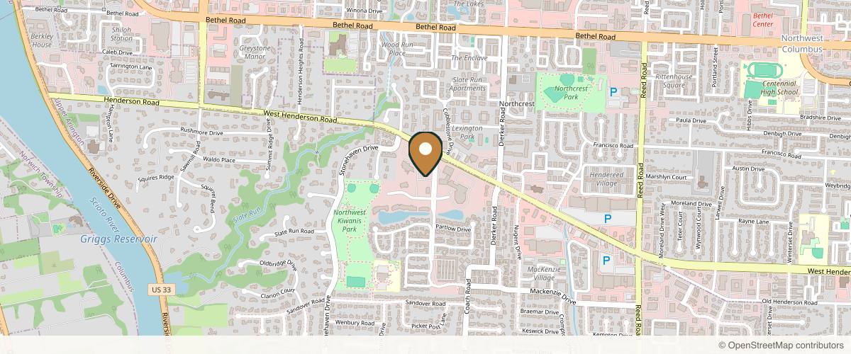 Map showing Dr. Tyler Angelos, MD | Columbus Aesthetic & Plastic Surgery in Columbus, Ohio