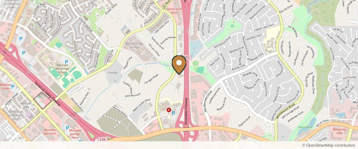 Map showing Dr. Tyler Frew, Board-Certified Plastic Surgeon in Temecula, California