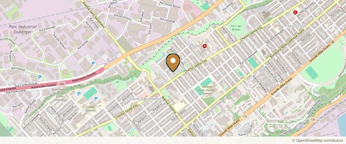 Map showing Dre Amélie Dumas in Quebec City, Quebec