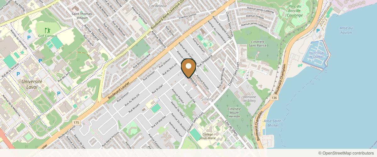 Map showing Dre Geneviève Mercier-Couture | Chirurgie plastique et esthétique in Quebec City, Quebec
