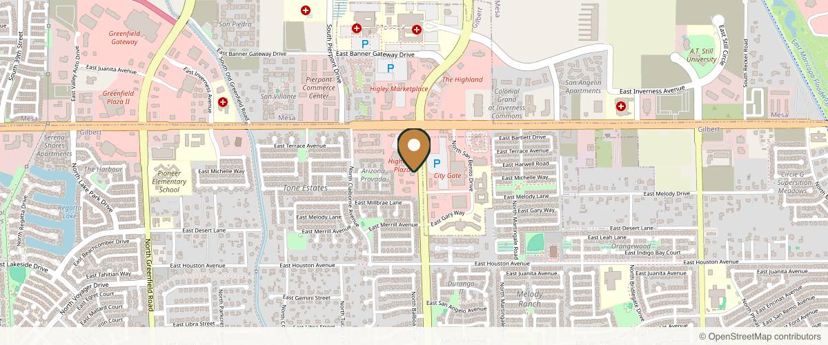 Map showing DrSkin Plastic Surgery, Regenerative & Medical Spa in Gilbert, Arizona