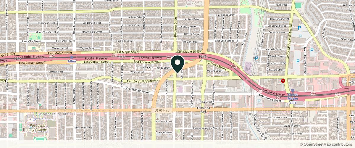 Map showing Dynasty Dermatology in Pasadena, California