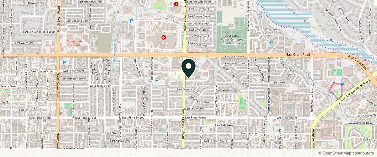 Map showing Dyson Dermatology in Tucson, Arizona