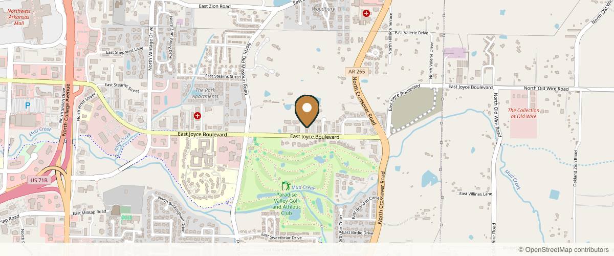 Map showing Ecosse Plastic Surgery in Fayetteville, Arkansas