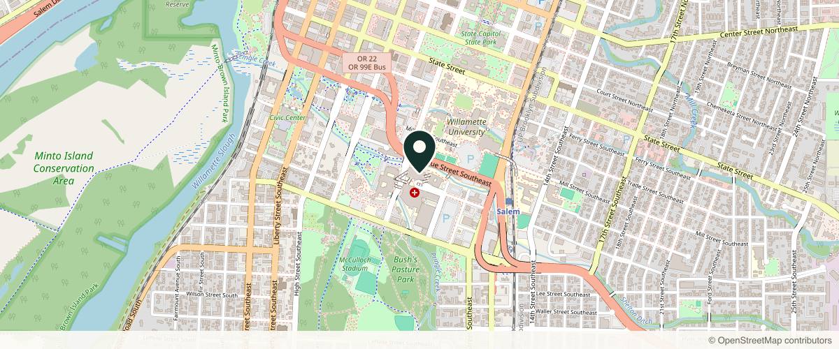 Map showing Edwin Austin, MD in Salem, Oregon
