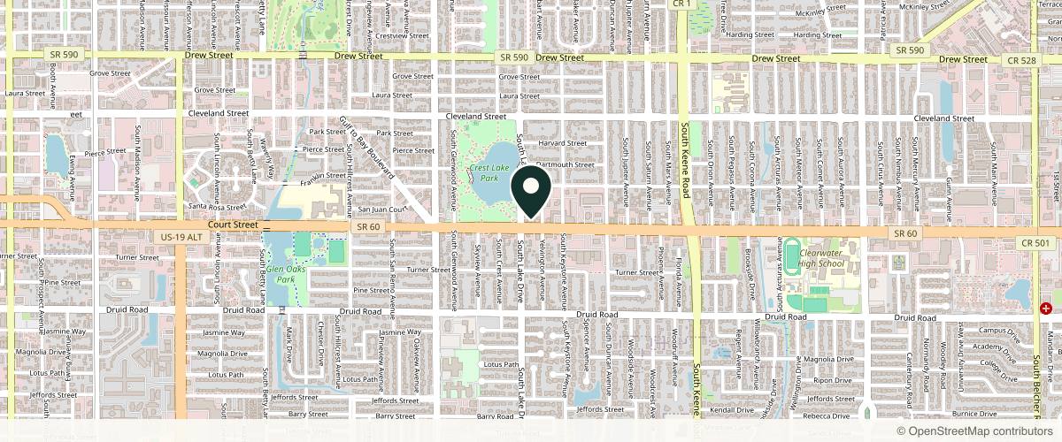 Map showing Egozi Plastic Surgery Center in Clearwater, Florida