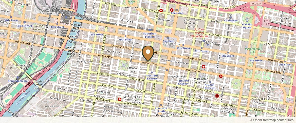 Map showing Ehrlich Plastic Surgery - David A. Ehrlich, M.D. in Philadelphia, Pennsylvania