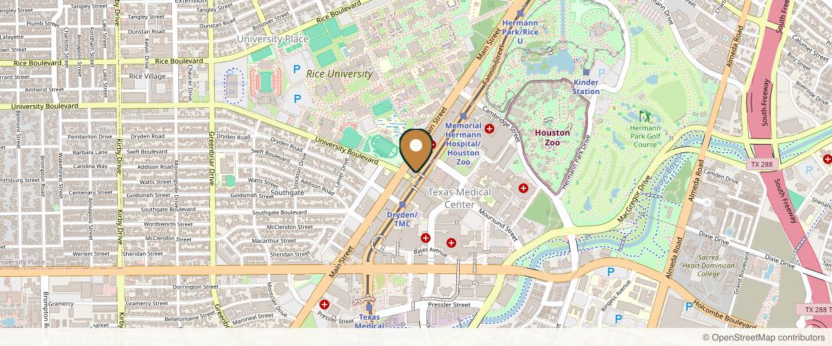 Map showing Eisemann Plastic Surgery Center | Dr. Michael Eisemann | Dr. Bradley Eisemann in Houston, Texas