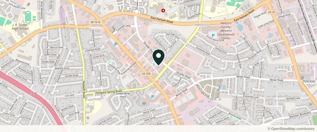 Map showing Elevate Dermatology & Plastic Surgery in Richmond, Virginia