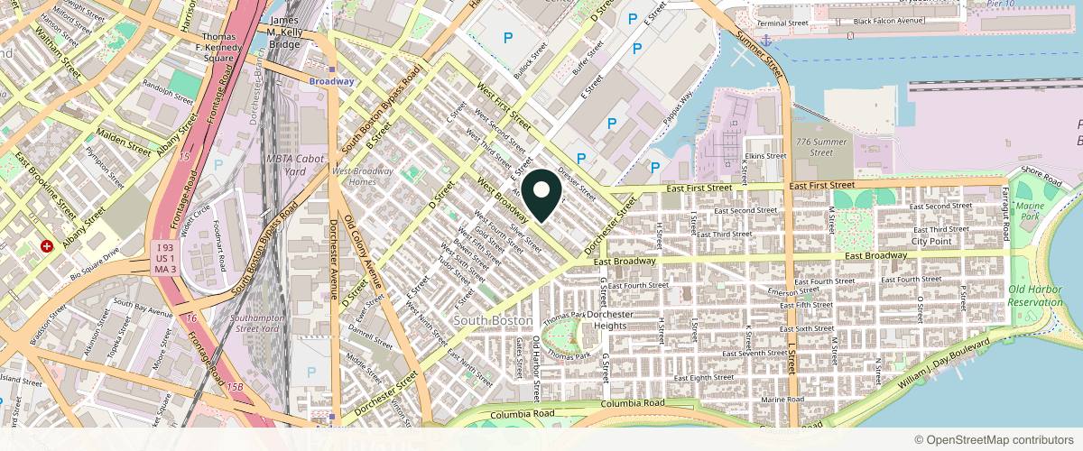 Map showing Elisiano Dermatology & Aesthetics - South Boston in Boston, Massachusetts