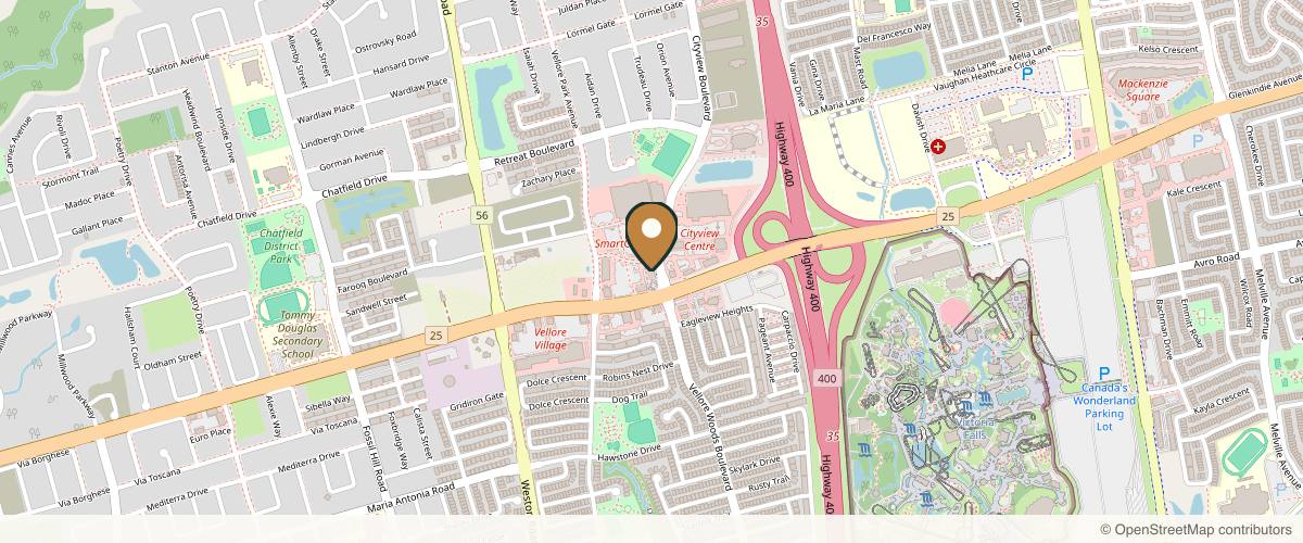 Map showing Elite Cosmetic Clinic in Richmond Hill, Ontario