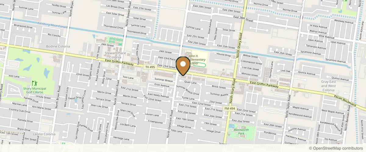 Map showing Elite Cosmetic Surgery Mission in McAllen, Texas