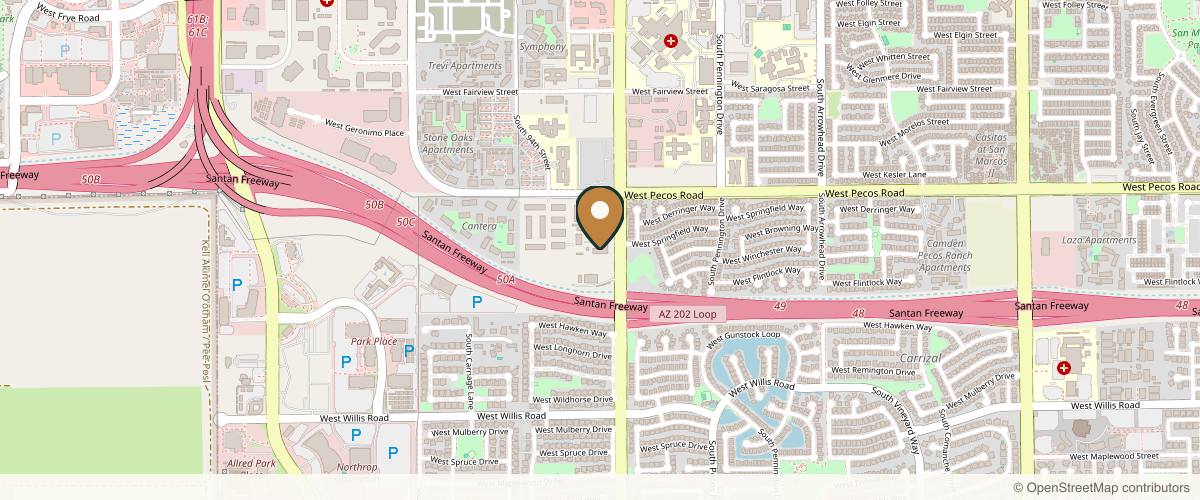 Map showing Elite Plastic Surgery - Chandler AZ in Gilbert, Arizona