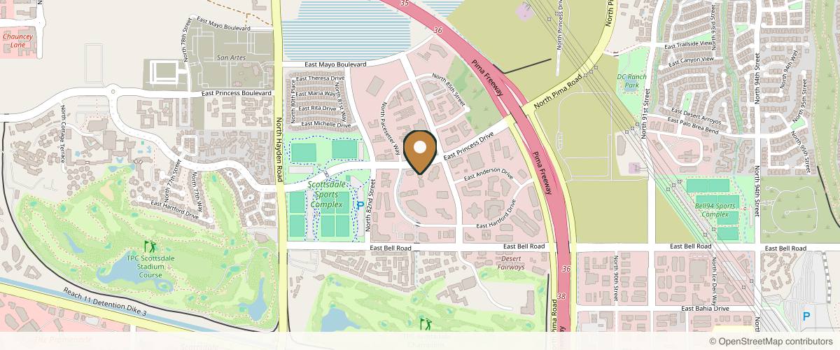 Map showing Elite Plastic Surgery Scottsdale in Phoenix, Arizona