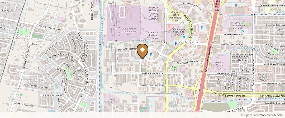 Map showing Elizabeth MD Facial Plastic Surgery in Albuquerque, New Mexico