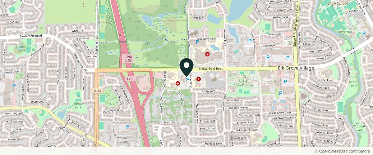 Map showing Elk Grove Dermatology in Schaumburg, Illinois