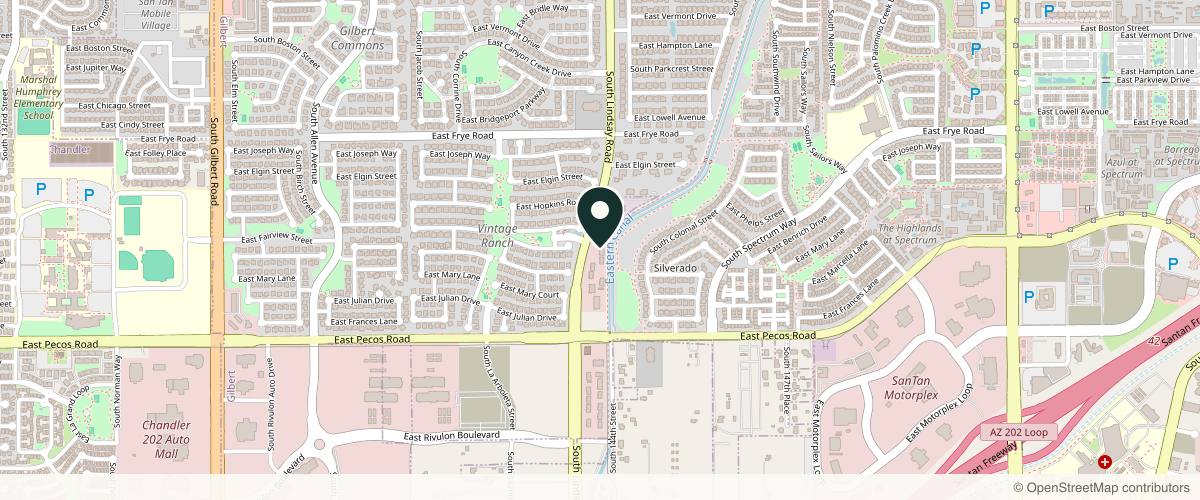 Map showing English Dermatology Gilbert in Gilbert, Arizona