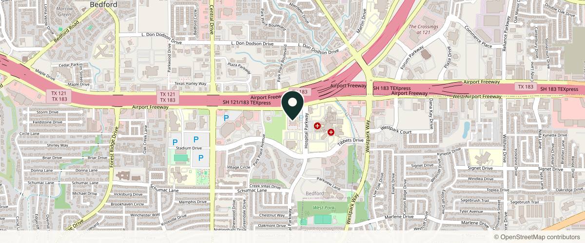Map showing Epiphany Dermatology in Arlington, Texas