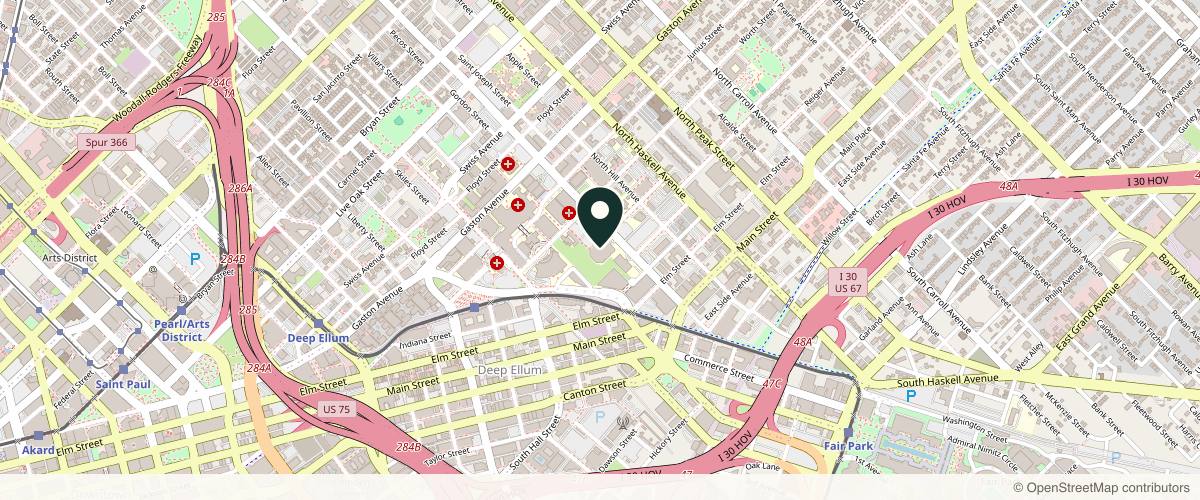 Map showing Epiphany Dermatology in Dallas, Texas