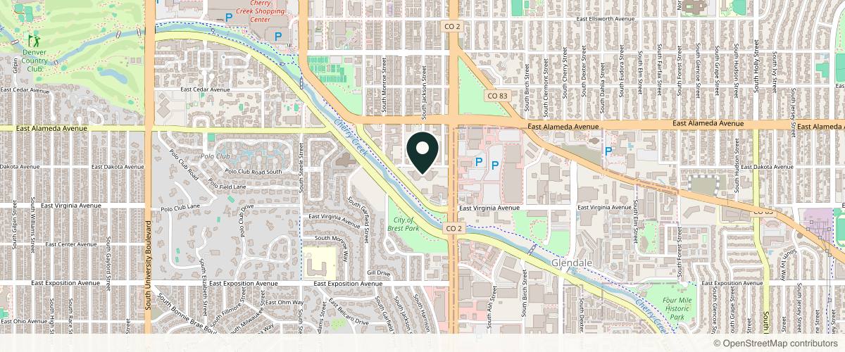 Map showing Epiphany Dermatology in Denver, Colorado