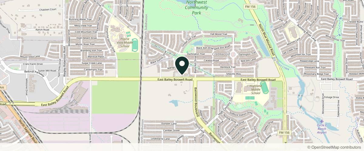 Map showing Epiphany Dermatology in Fort Worth, Texas