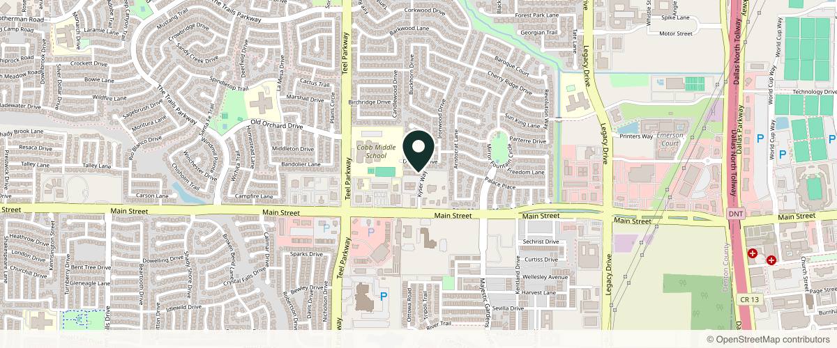 Map showing Epiphany Dermatology in Frisco, Texas