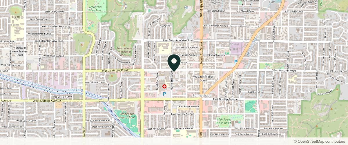Map showing Epiphany Dermatology in Phoenix, Arizona