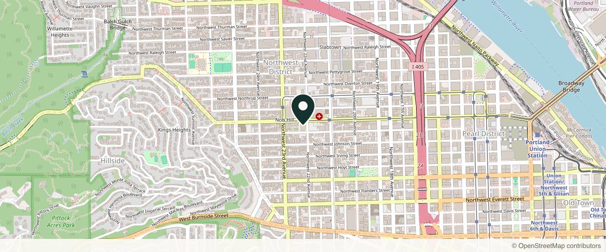Map showing Epiphany Dermatology in Portland, Oregon