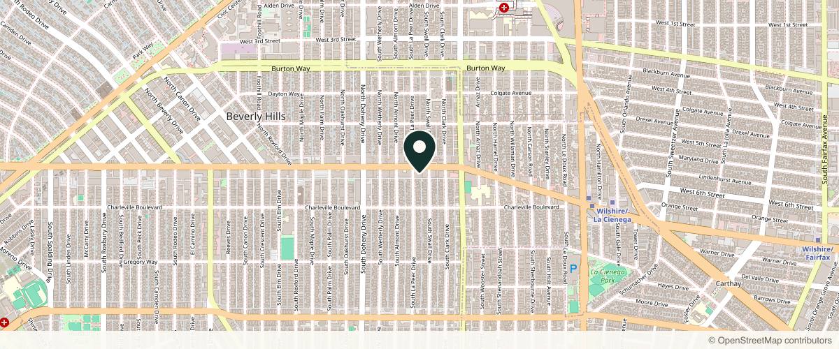 Map showing Eric A Lewis M.D. in Beverly Hills, California